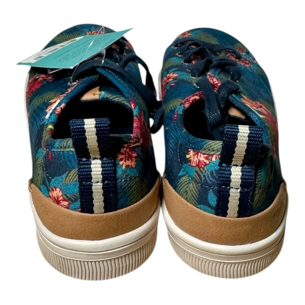 New‎ TOMS Navy Tropical Print Trvl Lite Low Top Sneakers Women’s 8.5